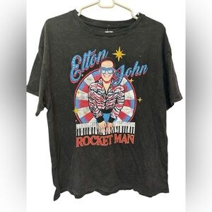 Elton John Black Graphic T-Shirt NWT